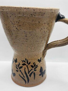 TS Pottery Signed 6.4" Butterfly Pitcher - Teresa Simpson 2023 Turtle Mark -FREE